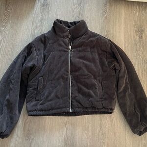 Black Corduroy Puffer Jacket